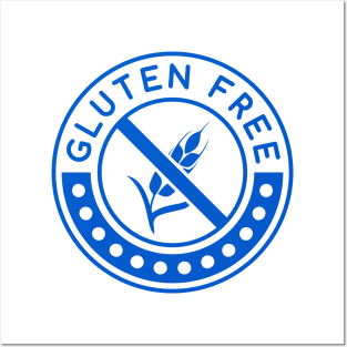 Gluten Free Blue Logo Posters and Art